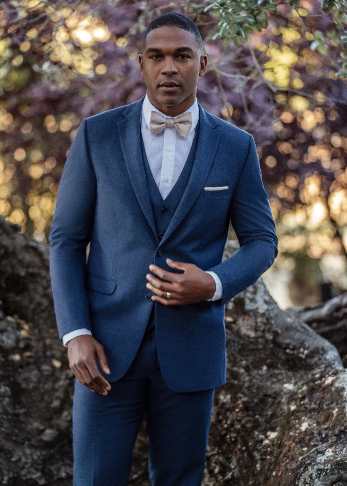 Ridge Denim Blue Suit by Allure Men