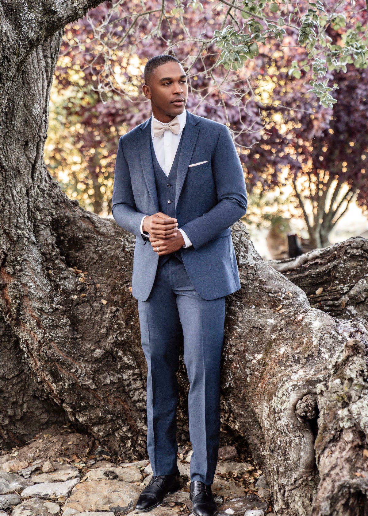Ridge Denim Blue Suit by Allure Men