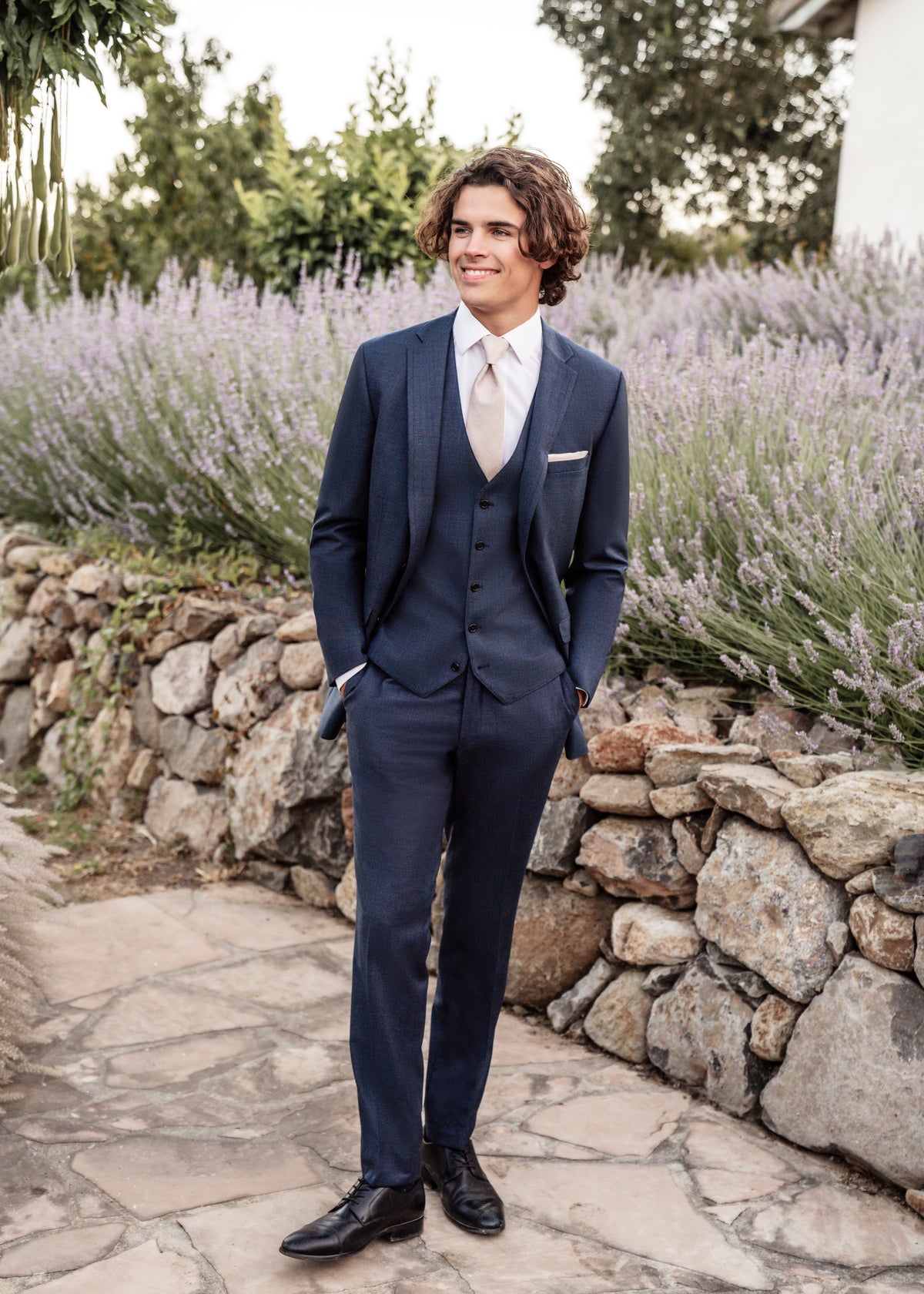 Ridge Denim Blue Suit by Allure Men