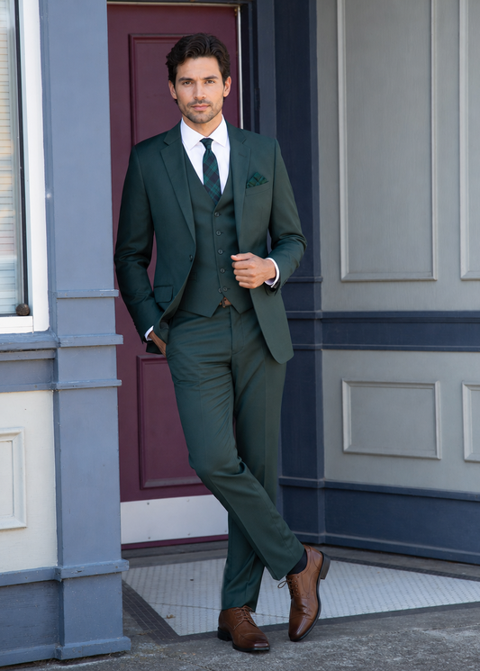 Ike Behar Hunter Green Luka Suit