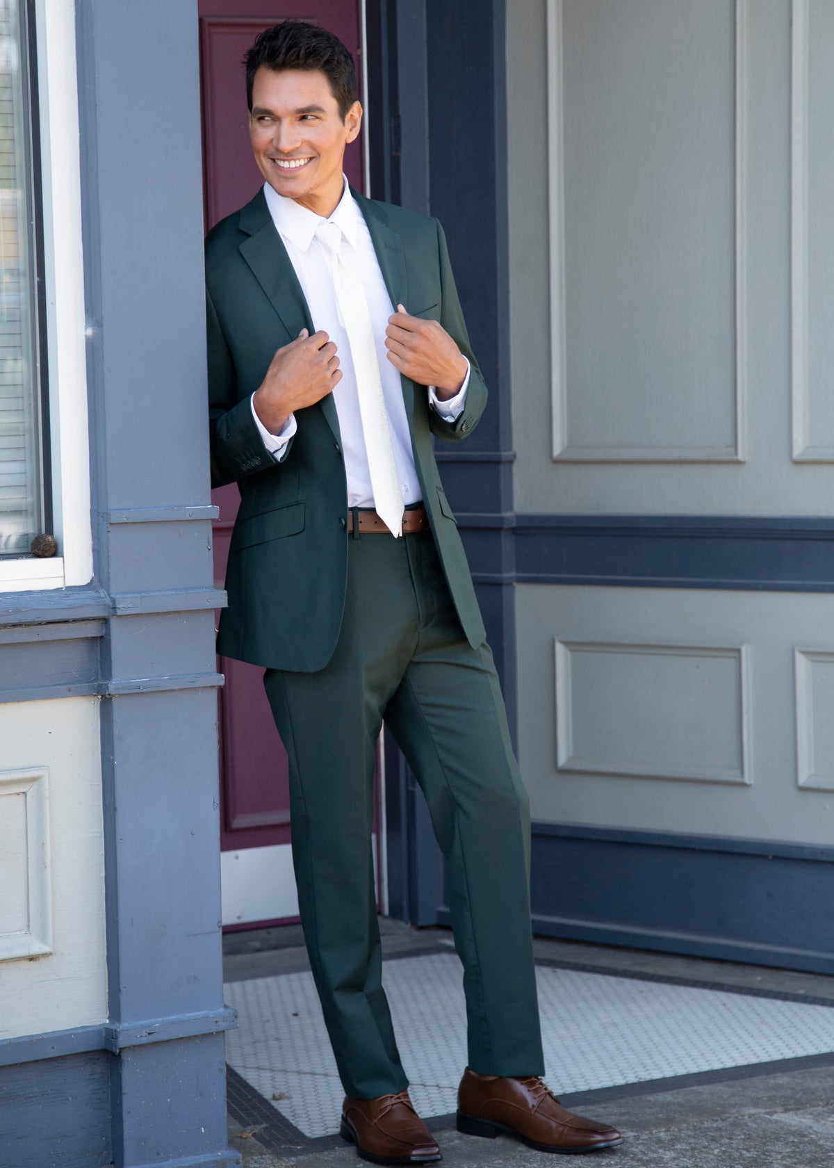 Ike Behar Hunter Green Luka Suit