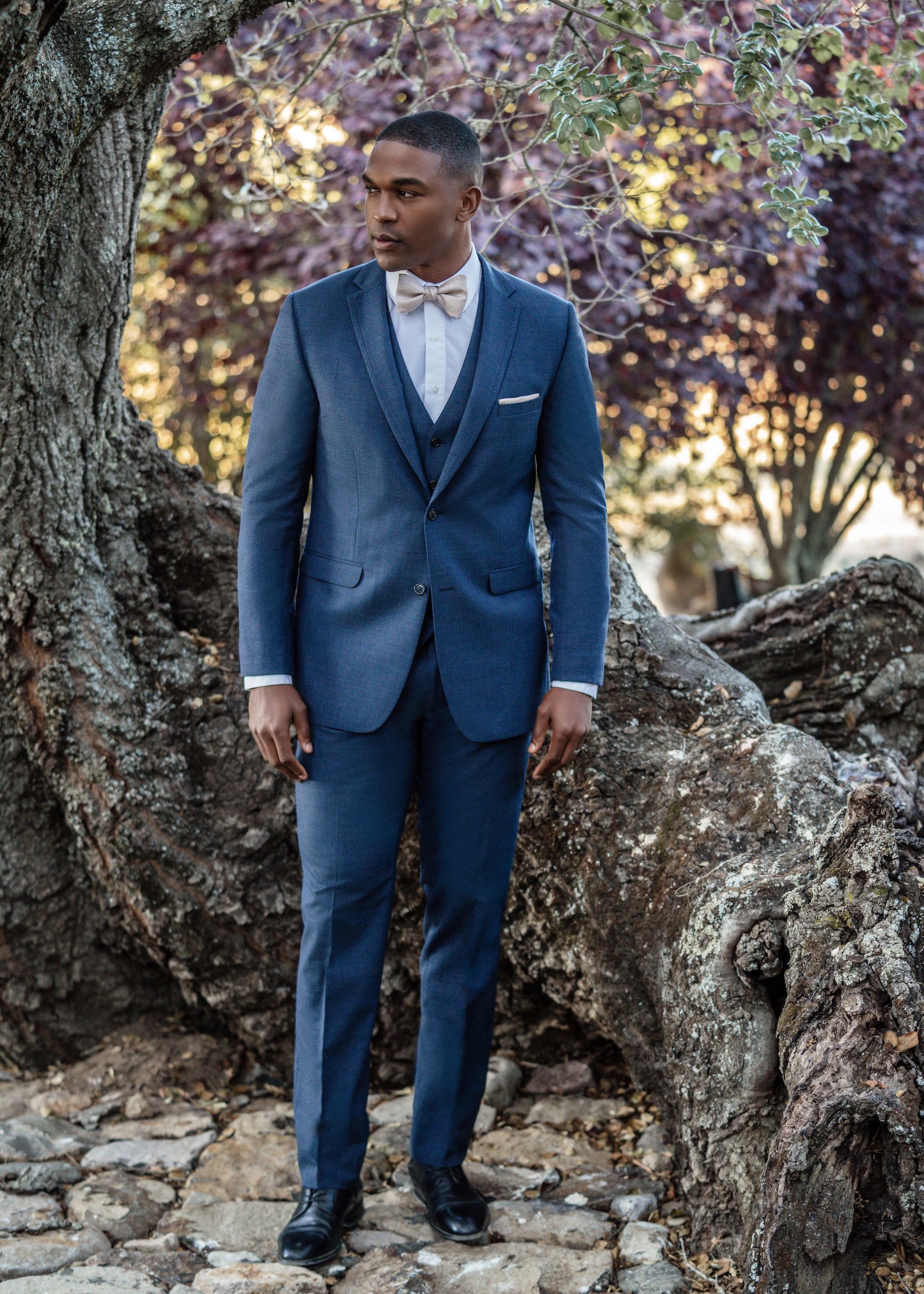 Ridge Denim Blue Suit by Allure Men
