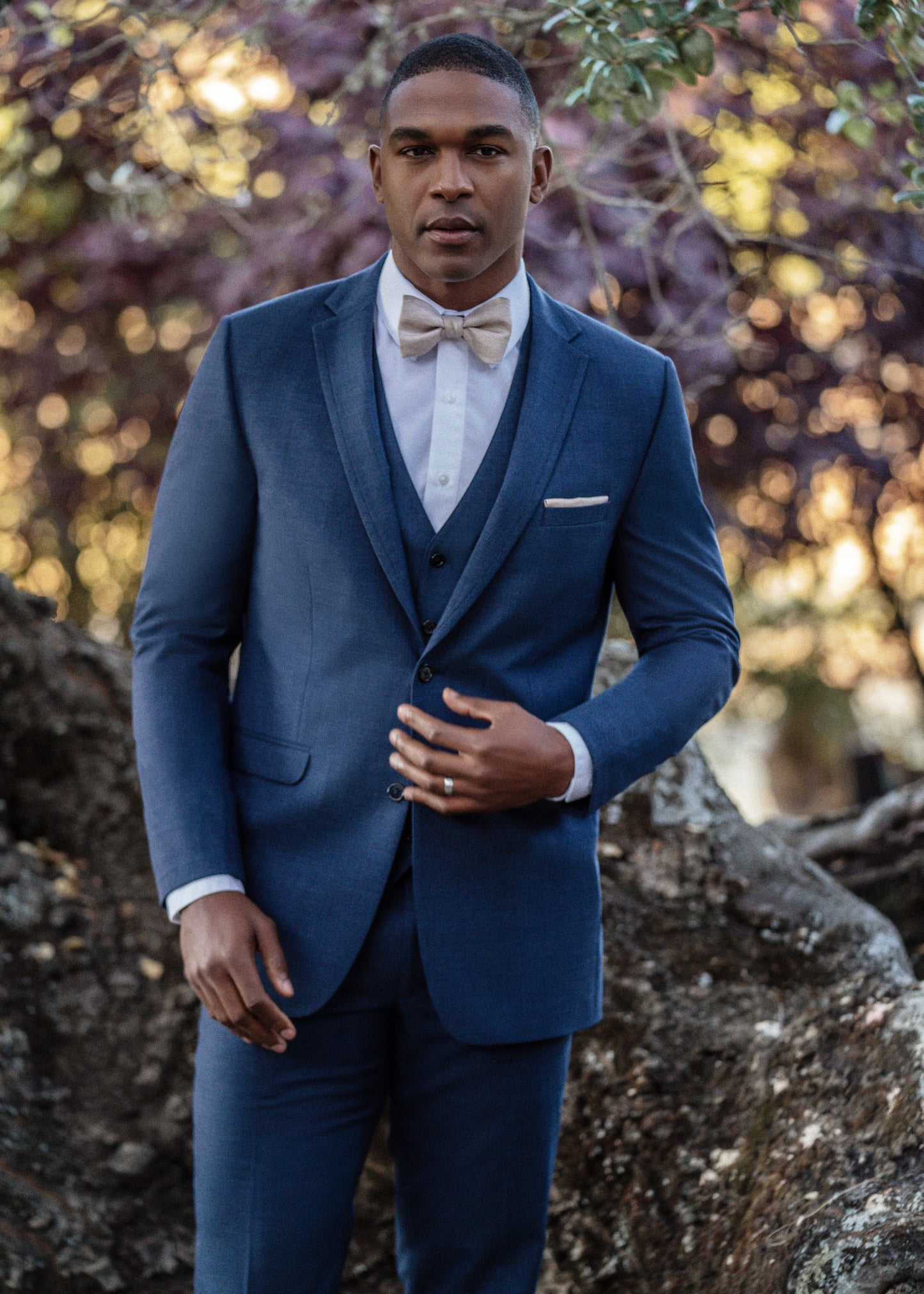 Ridge Denim Blue Suit by Allure Men