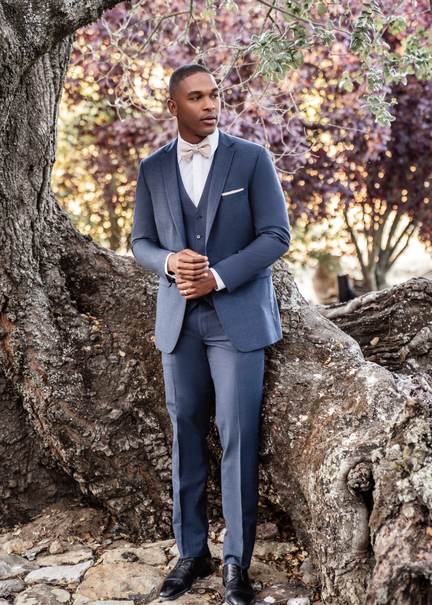 Ridge Denim Blue Suit by Allure Men