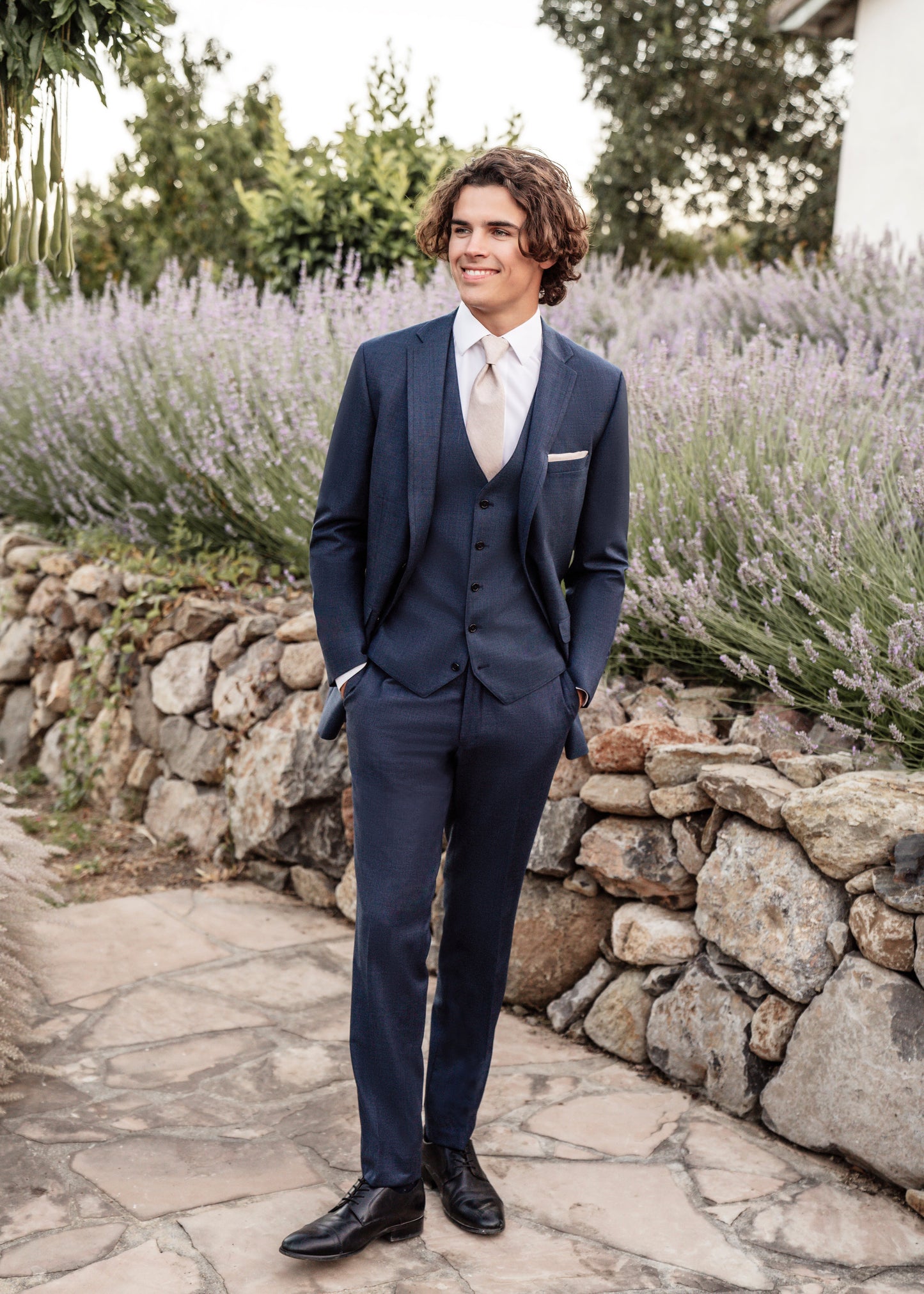 Ridge Denim Blue Suit by Allure Men