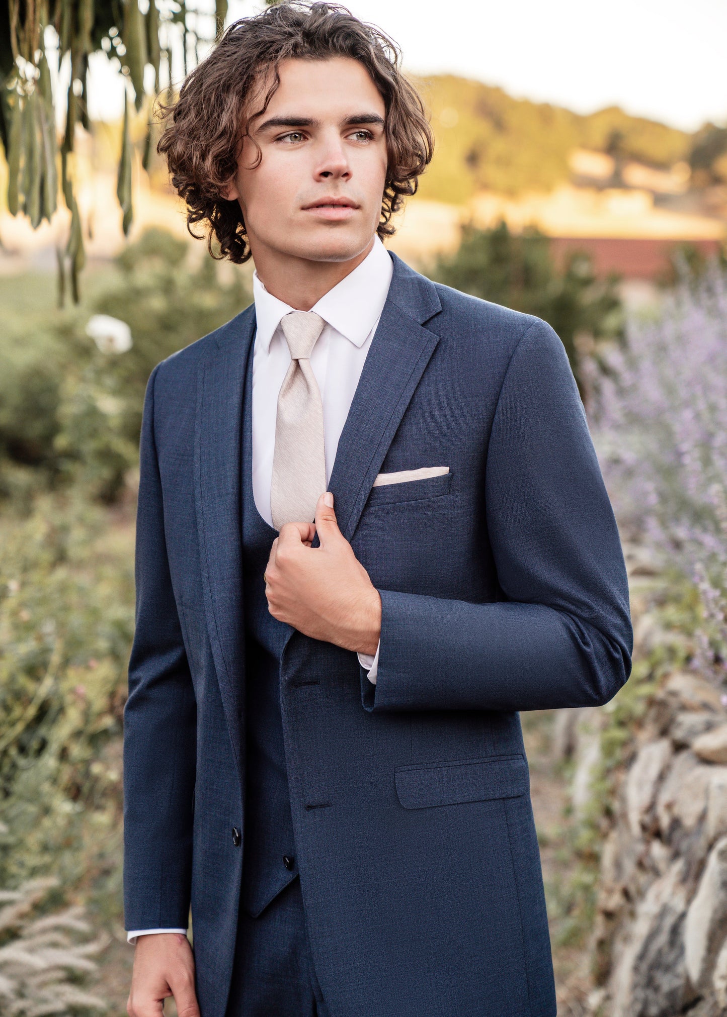 Ridge Denim Blue Suit by Allure Men